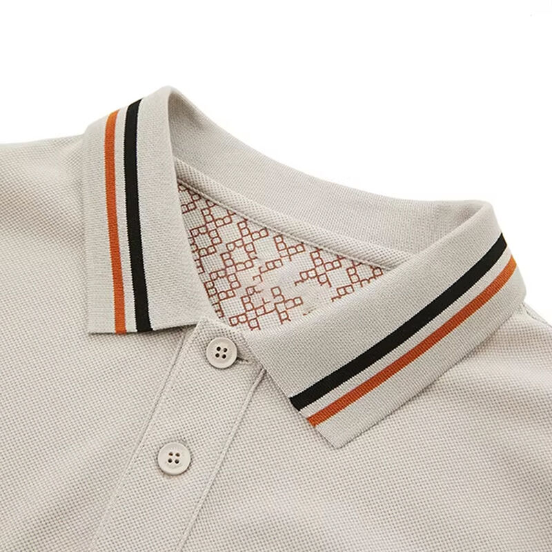 Custom Logo Size Fabric Quick Dry Striped Short Sleeve Polo T Shirts Latest Design for Men Printed