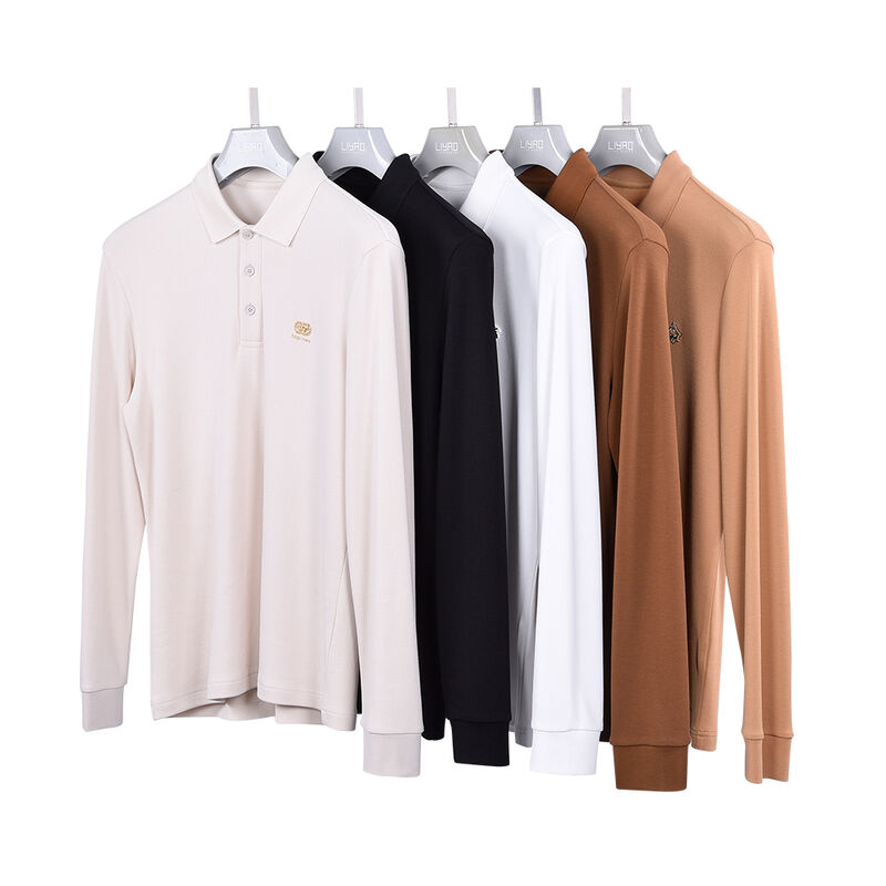 Autumn Color Block Polo T Shirt for Men Wholesale High Quality Cotton Long Sleeve Men Shirt Uniform Black Polo Shirt Custom Logo