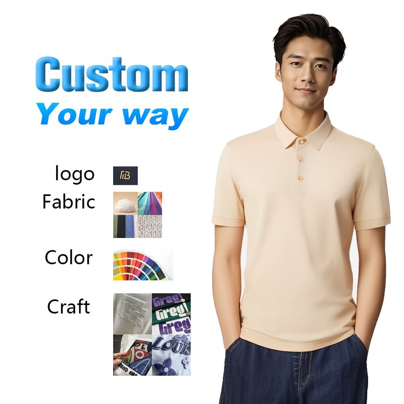 Seamless Private Label Custom Logo Cotton/Spandex Plain Golf Polo Quick DRY T-Shirt for Men