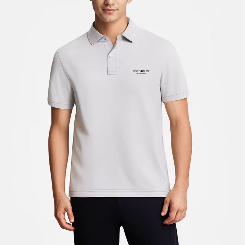 Men's High Quality Quick Dry Golf Polo Shirt Solid Color Short-Sleeved T-Shirt Soft Comfortable Cotton Material Skin Friendly