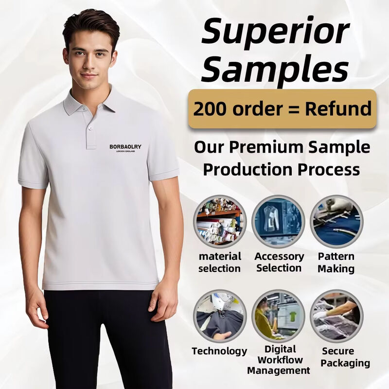 Men's High Quality Quick Dry Golf Polo Shirt Solid Color Short-Sleeved T-Shirt Soft Comfortable Cotton Material Skin Friendly