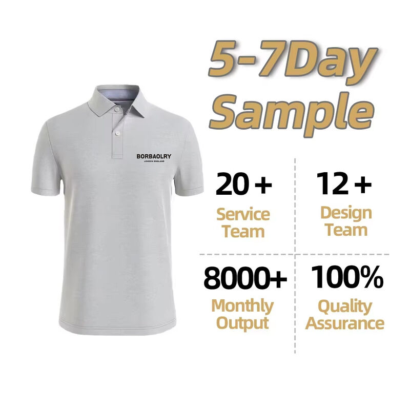 Men's High Quality Quick Dry Golf Polo Shirt Solid Color Short-Sleeved T-Shirt Soft Comfortable Cotton Material Skin Friendly