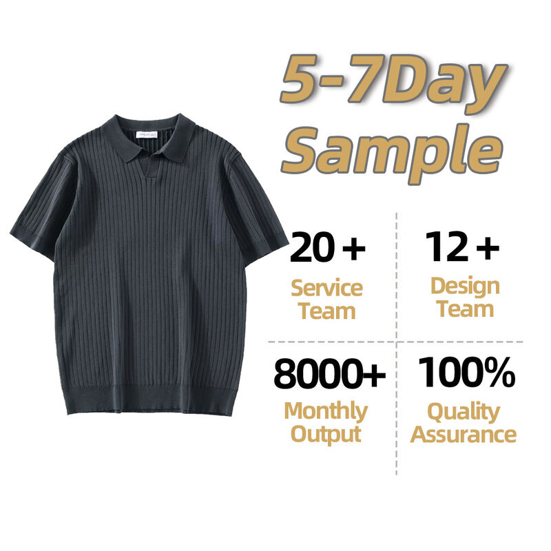 Custom Men's Polo Shirt Outfit with Short Sleeve Old Money & New Trend Summer Cotton Knit Sweater Plain Knitted T-Shirt