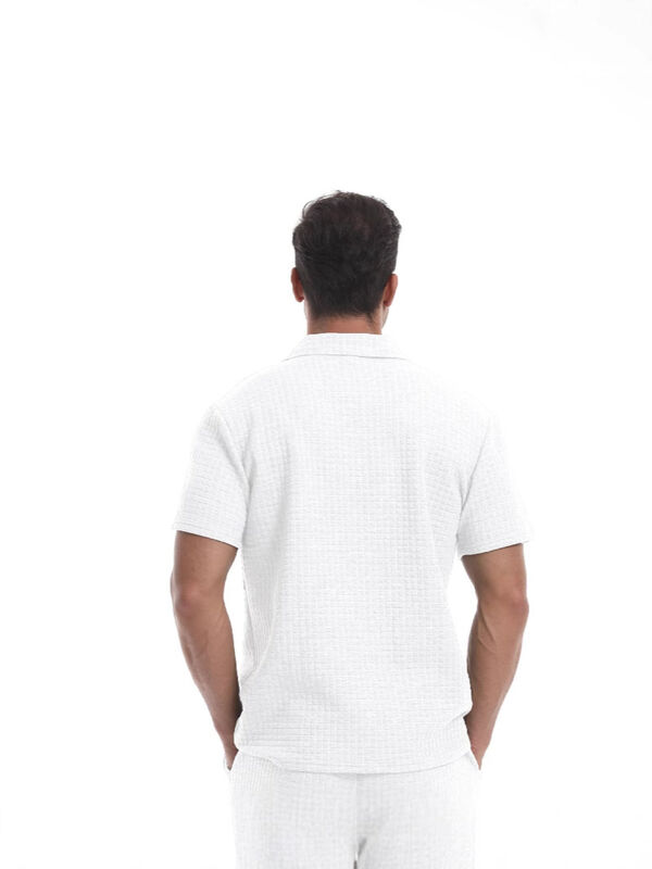 Custom  Polyester Blend Stretch Fit Zipper Polo T-Shirt Premium Waffle Polo Shirt for Men