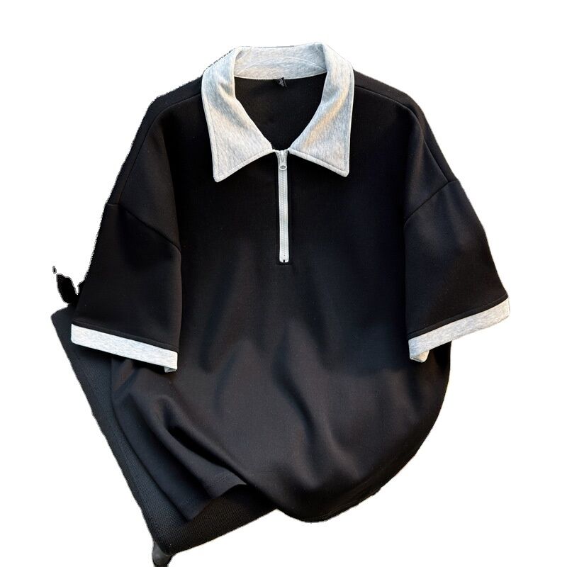 High Quality Wholesale Men's Clothing Oversize Zipper Shirt Manufacturer Blank Short Sleeve Shirts for Men