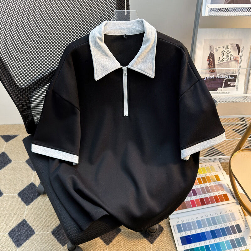 High Quality Wholesale Men's Clothing Oversize Zipper Shirt Manufacturer Blank Short Sleeve Shirts for Men