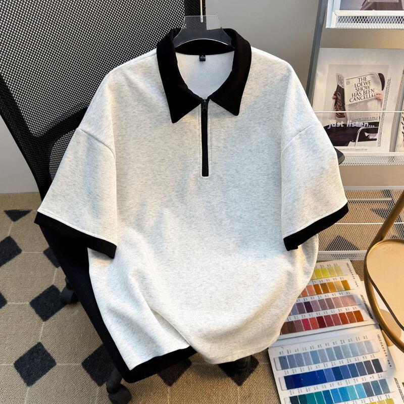 High Quality Wholesale Men's Clothing Oversize Zipper Shirt Manufacturer Blank Short Sleeve Shirts for Men