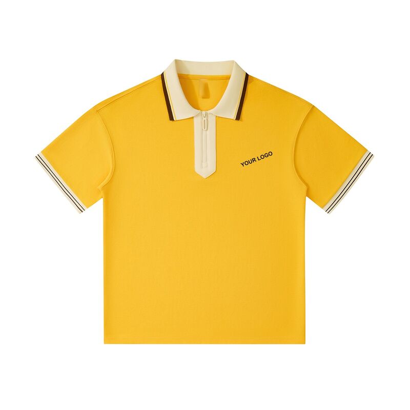 New Arrival Summer Wholesale Men's Printed Polo Shirt Cotton 1/4 Zip Golf Polo t Shirt Streetwear Oversized Men's Polo Shirts