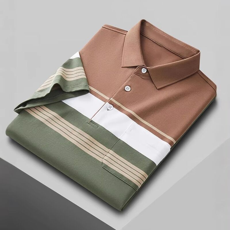 Summer Short-sleeved Business Polo Shirt Men's T-shirt Thin Lapel Business Casual Trend
