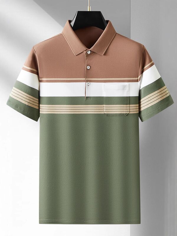 Summer Short-sleeved Business Polo Shirt Men's T-shirt Thin Lapel Business Casual Trend