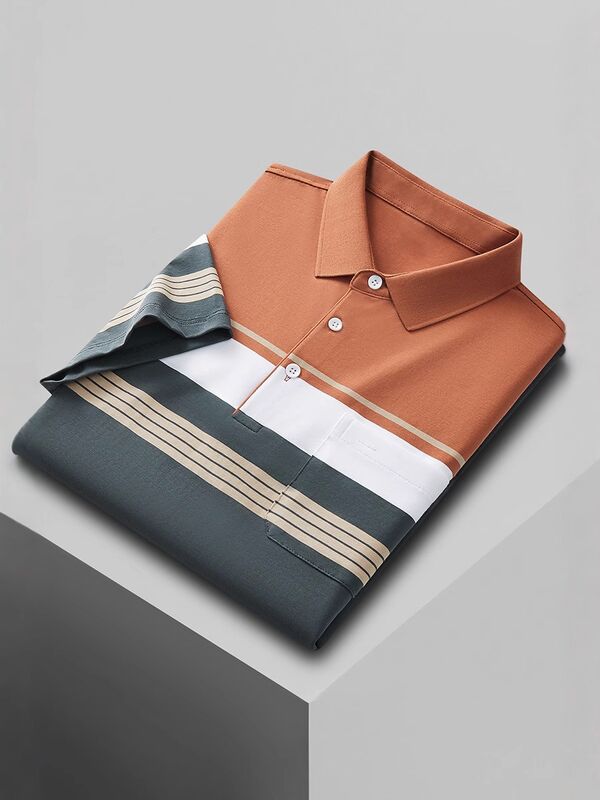 Summer Short-sleeved Business Polo Shirt Men's T-shirt Thin Lapel Business Casual Trend