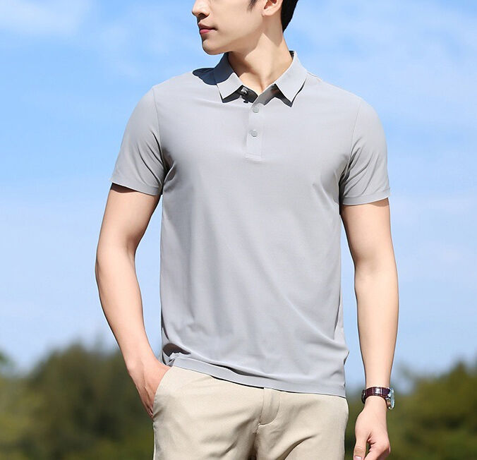 Summer New Men's Korean Style Ice Silk Turn-Down Collar Short Sleeve for Polo Shirt Trendy Couple Internet Celebrity Same Style
