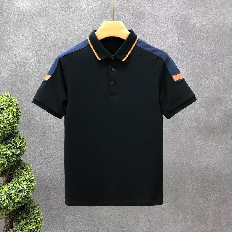 Custom Colorblock Lapels Men T-shirt Personal Group Embroidered Mens Solid Color Polo Logo Custom Polo Shirts