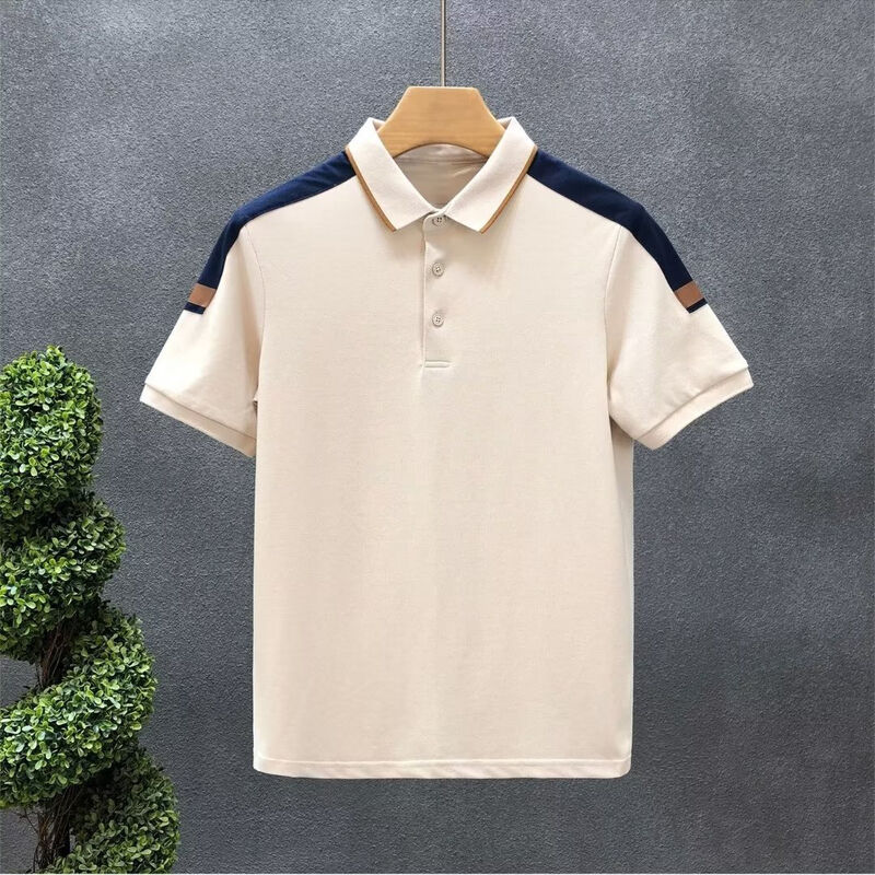 Custom Colorblock Lapels Men T-shirt Personal Group Embroidered Mens Solid Color Polo Logo Custom Polo Shirts