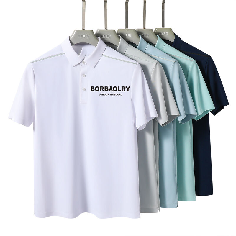 Summer Short-sleeved Business Polo Shirt Men's T-shirt Thin Lapel Half-sleeve Business Casual Trend