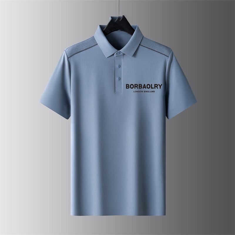 Summer Short-sleeved Business Polo Shirt Men's T-shirt Thin Lapel Half-sleeve Business Casual Trend