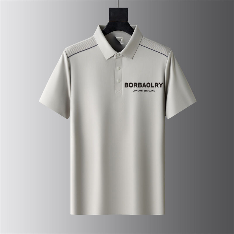 Summer Short-sleeved Business Polo Shirt Men's T-shirt Thin Lapel Half-sleeve Business Casual Trend