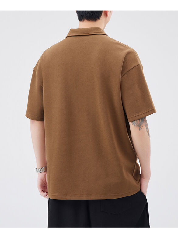 New Quarter-Color Lapel Short Sleeved Polo Shirt Men's Casual Alphabet Embroidery Cotton T-Shirt for Men