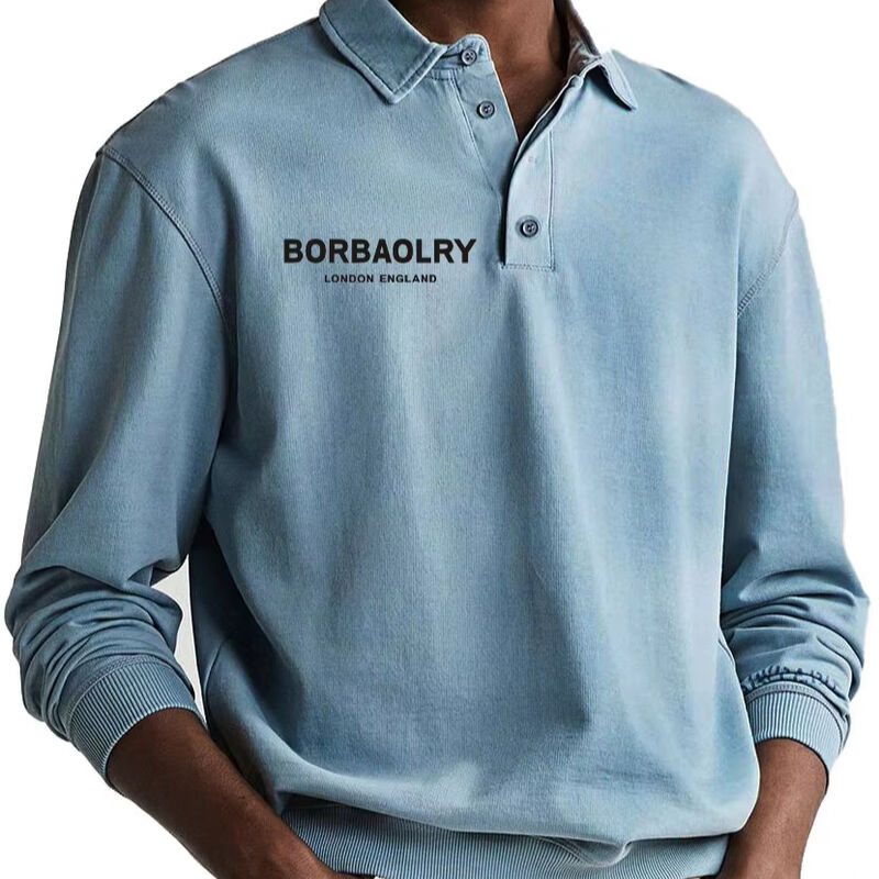 High Quality Cotton Custom Logo Solid Knit Casual Polo Shirt Wholesale Quick Dry Sports Men Long Sleeve Polo Shirts