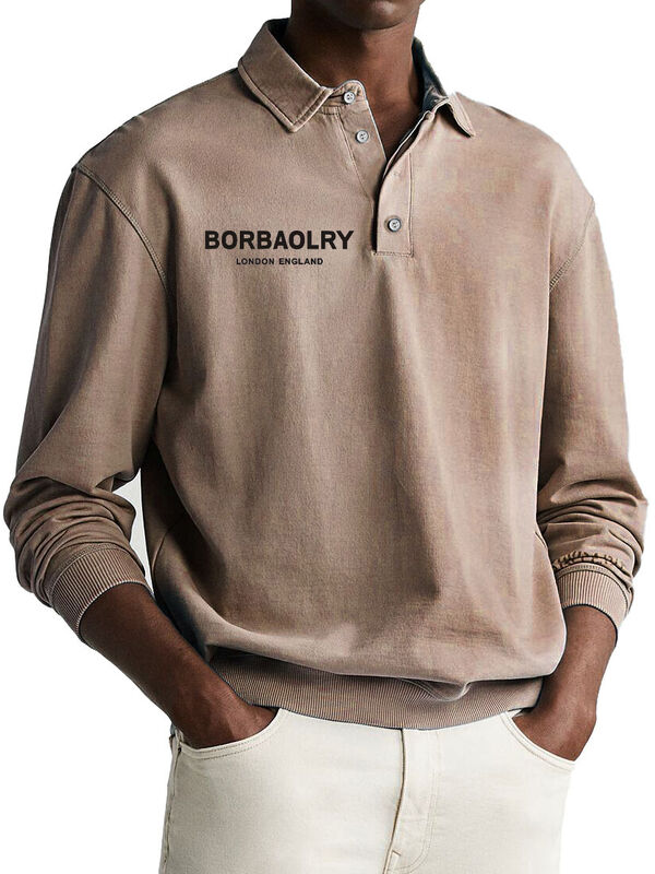 High Quality Cotton Custom Logo Solid Knit Casual Polo Shirt Wholesale Quick Dry Sports Men Long Sleeve Polo Shirts